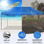 COBIZI 10x20 Heavy Duty Pop up Canopy Tent with 6 sidewalls Easy Up Commercial Outdoor Canopy Wedding Party Tents for Parties All Season Wind & Waterproof Gazebo with Roller Bag,Black(Frame Thickened)