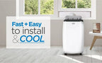 BLACK+DECKER Portable Air Conditioner with 14,000 BTU, Heating Function and Remote Control, White
