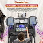 Famistar Folding Treadmill for Home with 15 Levels Auto Incline, 300LB Capcity, 10MPH Fast Speed Controls