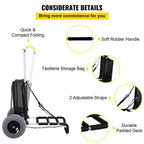 BENTISM Beach Cart for Sand, 165 lbs Capacity, Foldable, Adjustable Handle, 13′′ Balloon Wheels, Black