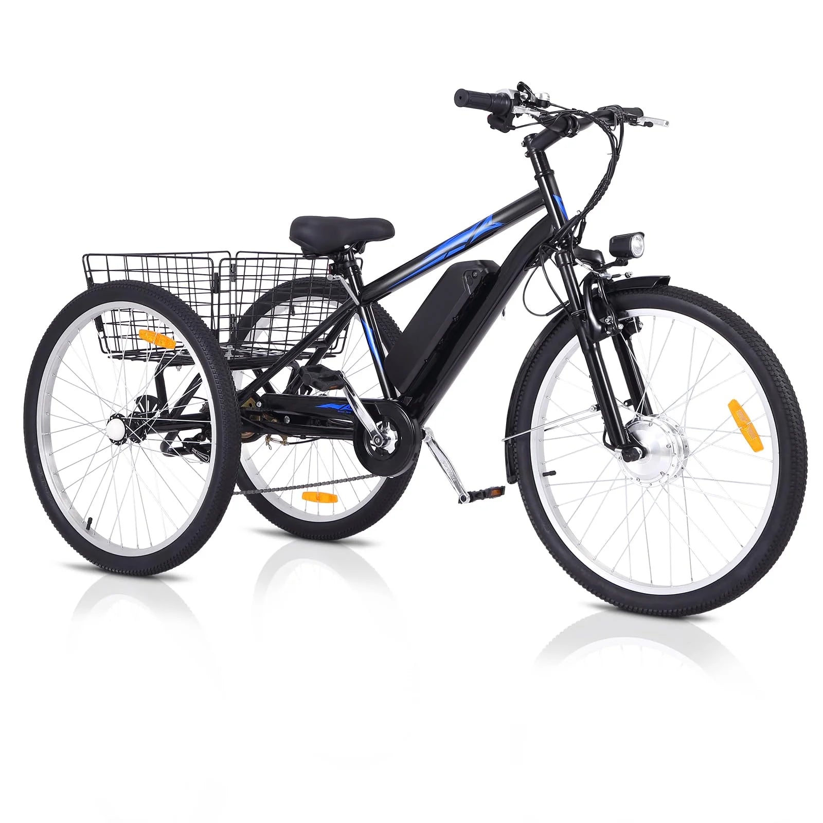 Garvee 3 Wheel Electric Bicycle for Men Women, 350W Motor Electric Tricycle for Adults, 26" Fat Tire Motorized Bicycle w/ 36V 10Ah Removable Battery, 7 Speed Electric Trike up to 50+ Miles, 3 Modes