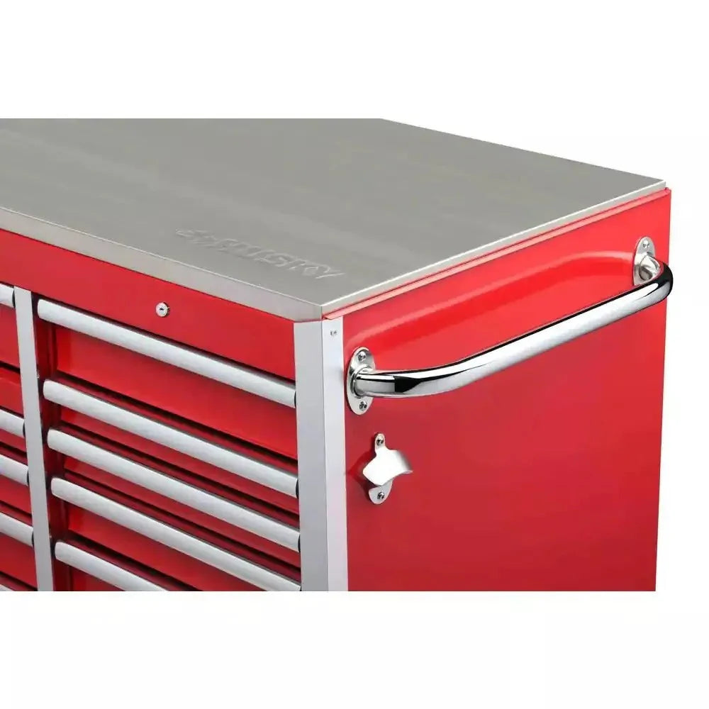 Heavy-Duty 72 in. W x 24 in. D 15-Drawer Tool Chest  Stainless Steel Top and Dual Locks Mobile Workbench
