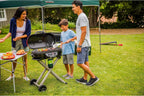 RoadTrip Portable Stand-Up Propane Grill with 3 Adjustable Burners & Instastart Ignition, 20,000 BTUs of Power for Outdoor Cooking