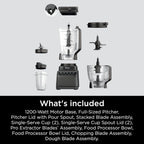 Ninja Mega Kitchen System, 1500 Watt Stand Mixer (2.1 Liters) and Food Processor (8 Cups) with (2) 473 ml Takeaway Cups