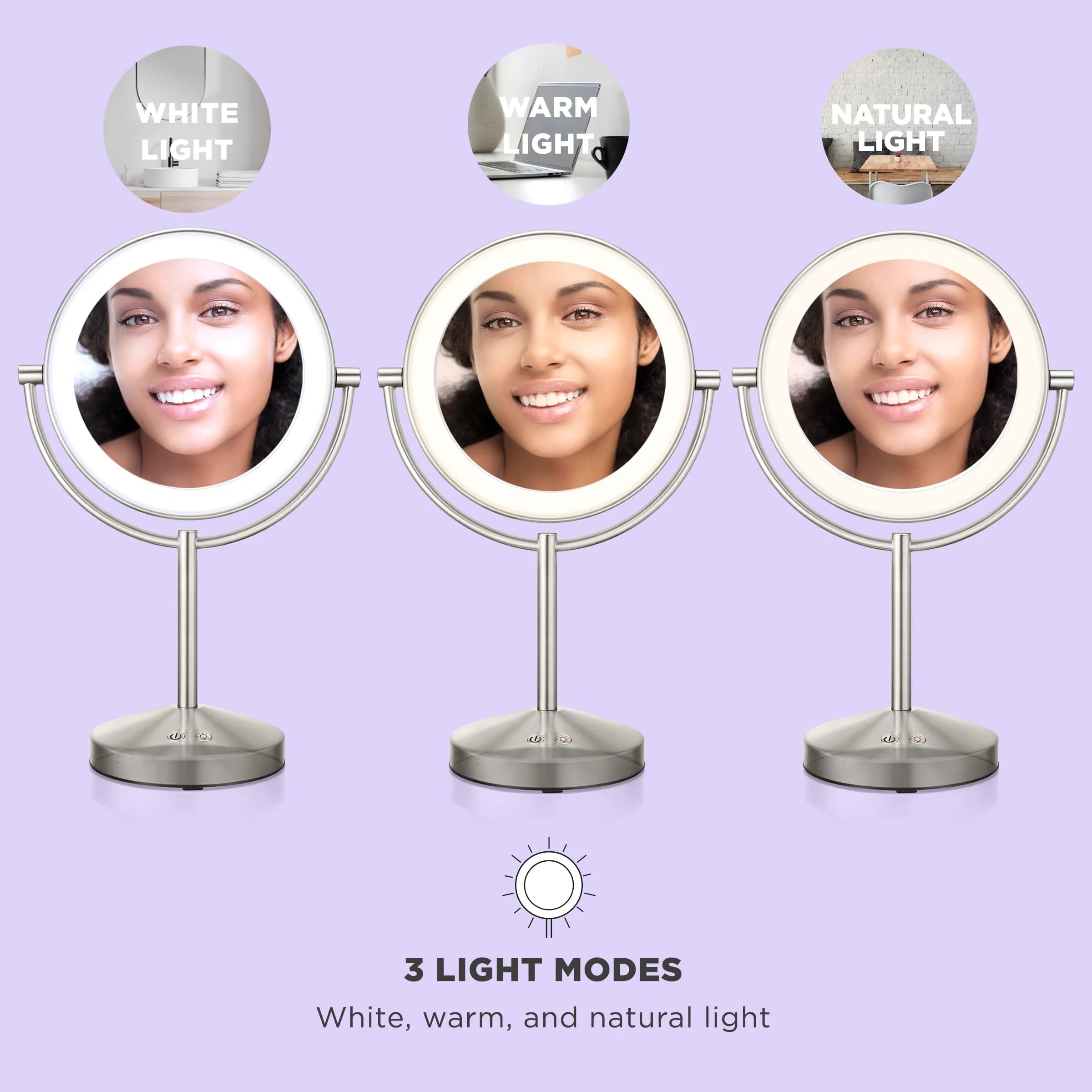 Conair Lighted Makeup Mirror, 1X/10x Magnifying Mirror