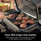 Ninja, Woodfire Pro XL Outdoor Grill & Smoker, Thermometer, 4-in-1 Master Grill, BBQ Smoker, Outdoor Air Fryer, Bake, Portable, Electric Grill, Dark Grey, OG850
