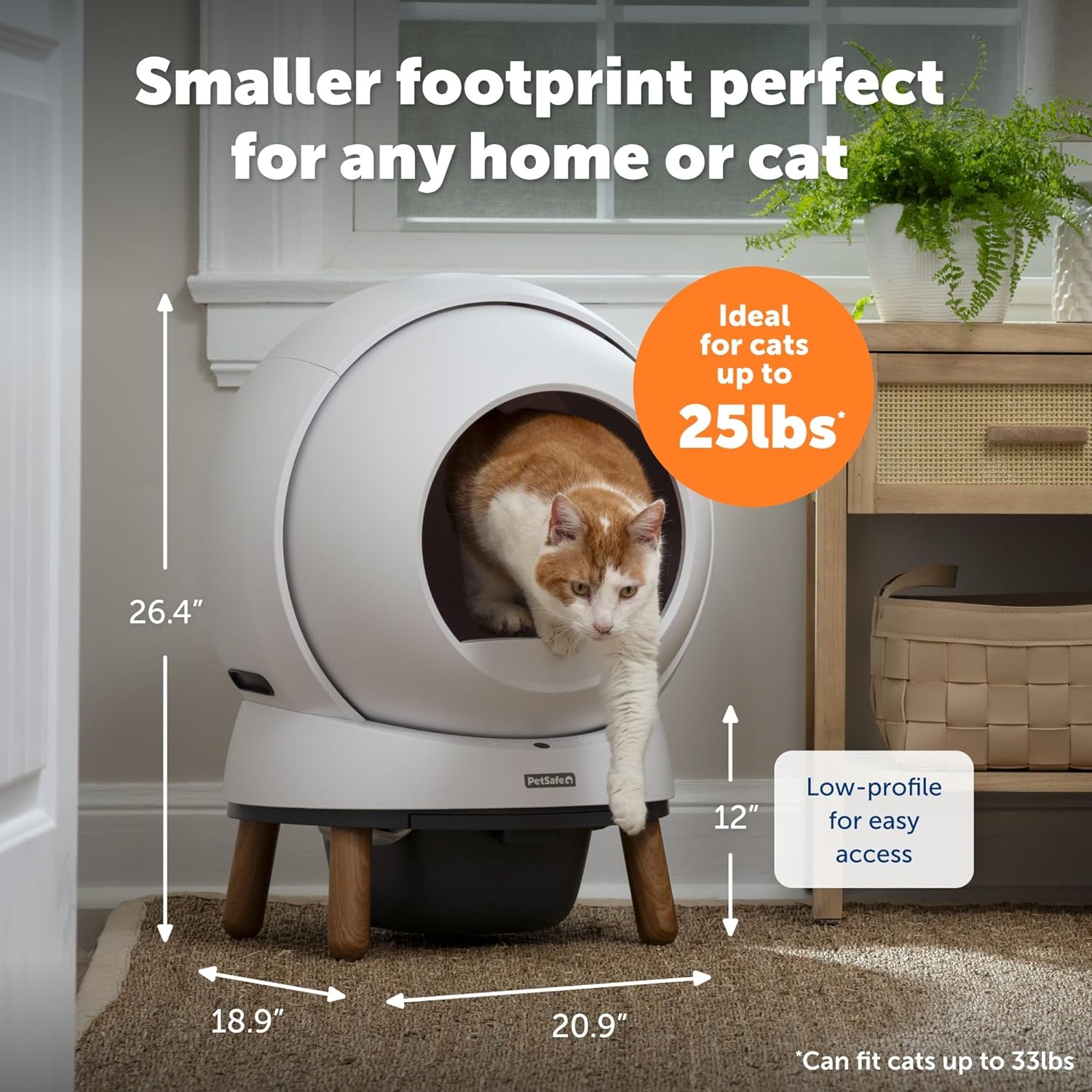 PetSafe Automatic Cat Litter Box Self Cleaning, App Controlled Self Cleaning with Health Monitoring