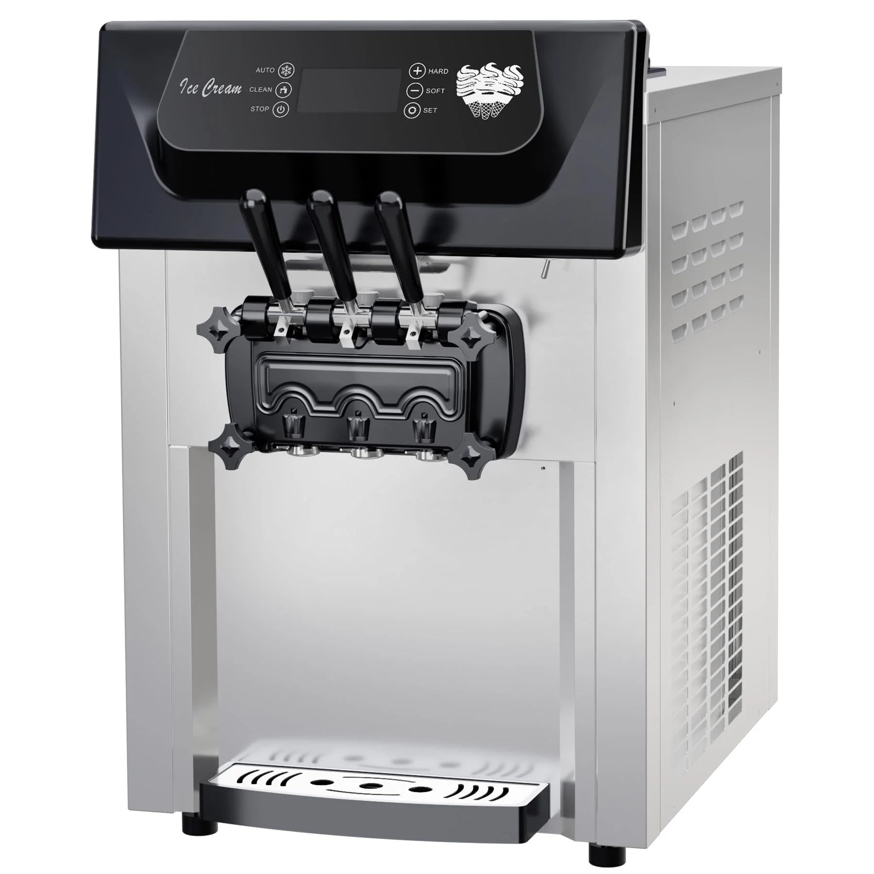 Garvee 2200W Commercial Ice Cream Machine, 3 Flavor Soft Serve Ice Cream Machine, 5.3-7.4 Gal/Hr, with LCD Touch Screen, Automatic Cleaning, High Productivity for Home Snack Bar & Restaurants