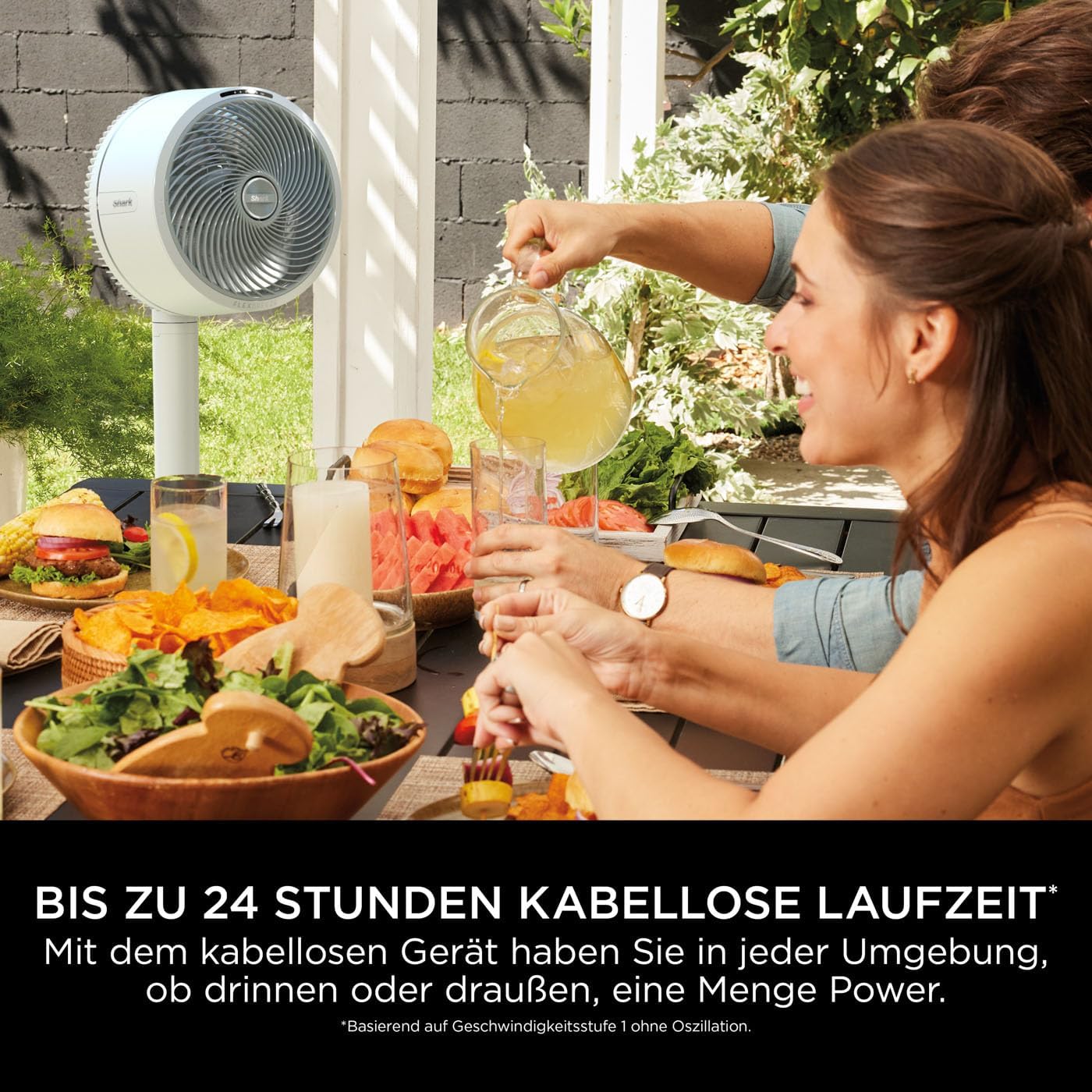 Shark FlexBreeze HydroGo Strong Fan with Mist, Cooling for Indoor & Outdoor Use, Quiet & Durable, Wired & Wireless, Compact & Lightweight, Up to 20m Airflow, Anthracite FA050EU