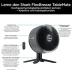 Shark FlexBreeze HydroGo Strong Fan with Mist, Cooling for Indoor & Outdoor Use, Quiet & Durable, Wired & Wireless, Compact & Lightweight, Up to 20m Airflow, Anthracite FA050EU