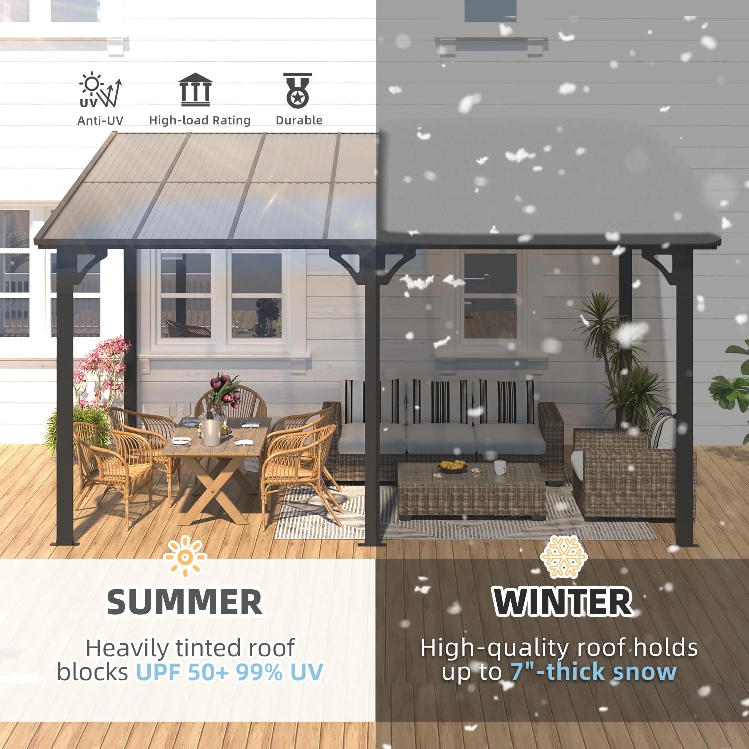 AECOJOY 14' x 10' Gazebo for Patio with Roof