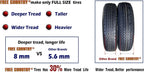 Set of 4 heavy-duty trailer tires ST205/75R15 205 75 15 10-ply, load class E, steel-belted radial tires with abrasion protection
