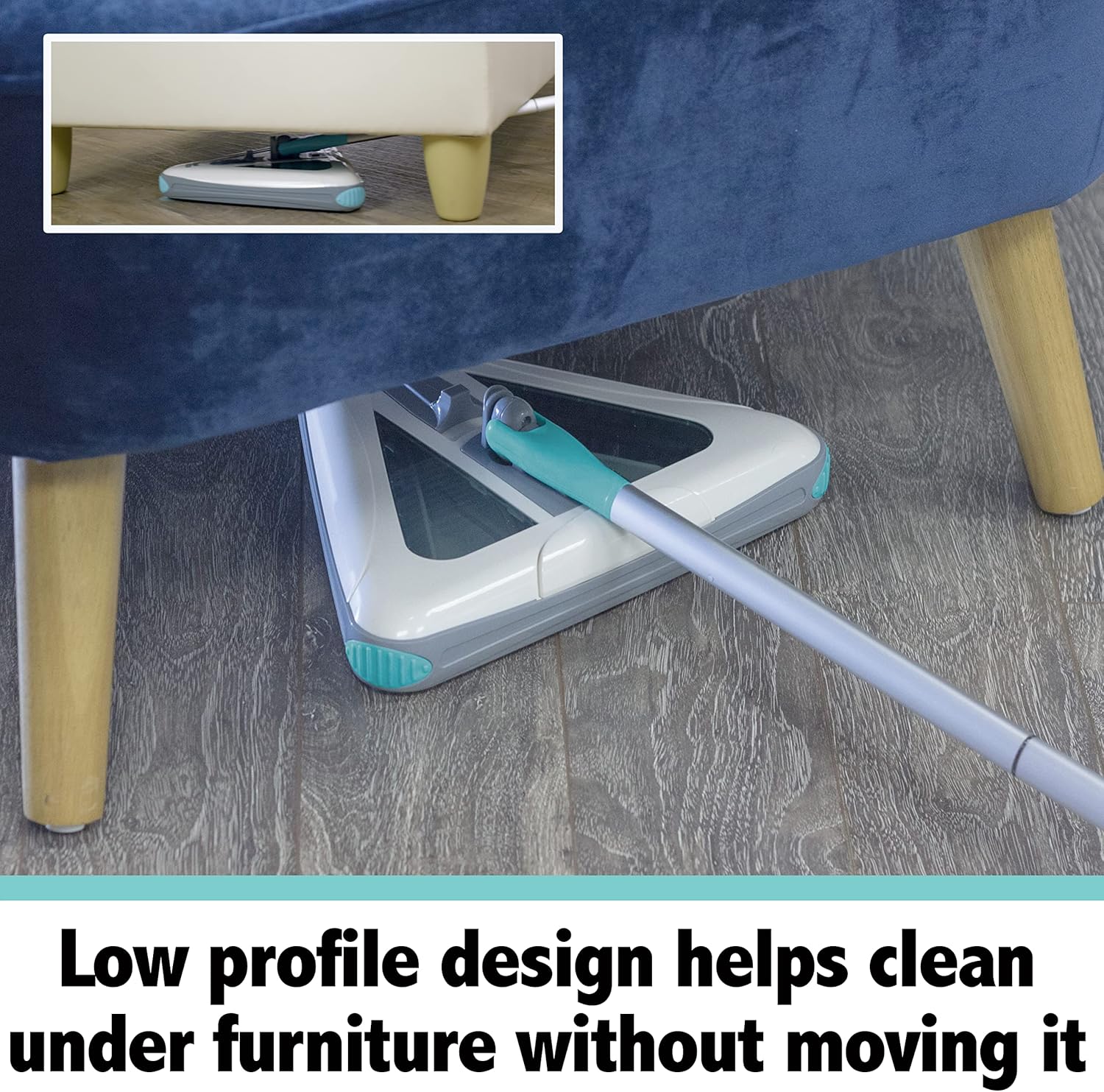 2025 Zippi Sweeper Max- Powerful and Lightweight Sweeper  Perfect for Carpet Hardwood and Tile  Triangular Design Allows for Sweeping in Corners  1000 mAh Rechargeable Battery