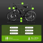 Adult Electric Bike, 350W BAFANG Motor (500W Peak), 4A 3H Fast Charging, 468Wh Li-Ion Battery, 21 Speed Gears, Air Saddle, 45 Miles 20 MPH 26" Mountain Bike Electric Bike, ANSI/CAN/UL2849 Compliant
