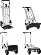 4-in-1 folding hand truck with puncture-proof wheels