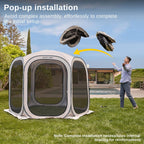 EAST OAK Screen House Tent Pop-Up, Portable Screen Room Canopy Instant Screen Tent 10 x 10 FT with Carry Bag for Patio, Backyard, Deck & Outdoor Activities, Beige