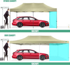 COBIZI 10x20 Heavy Duty Pop up Canopy Tent with 6 sidewalls Easy Up Commercial Outdoor Canopy Wedding Party Tents for Parties All Season Wind & Waterproof Gazebo with Roller Bag,Black(Frame Thickened)