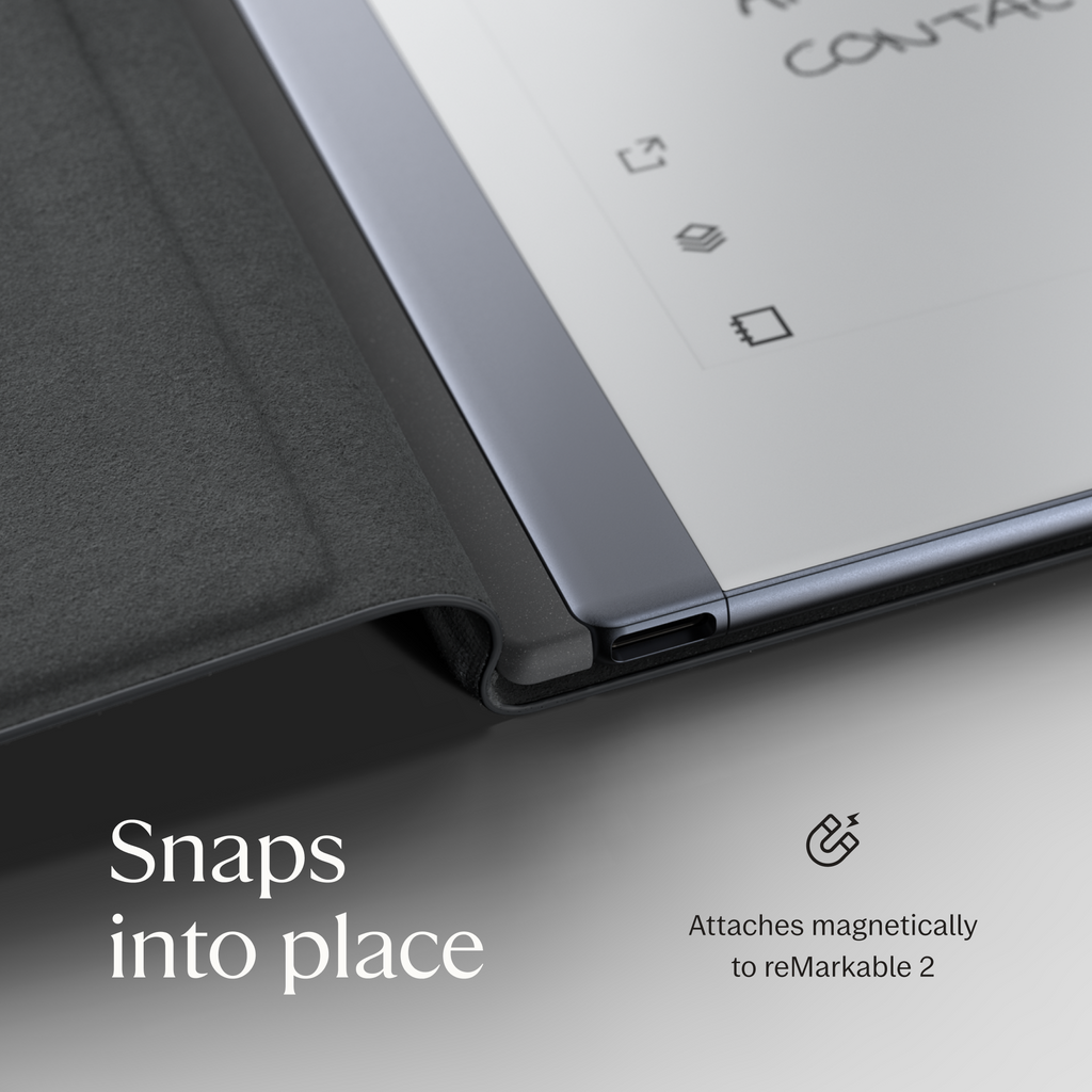 reMarkable 2 – 10.3” Paper Tablet with Marker Plus and Polymer Weave Book Folio – Gray