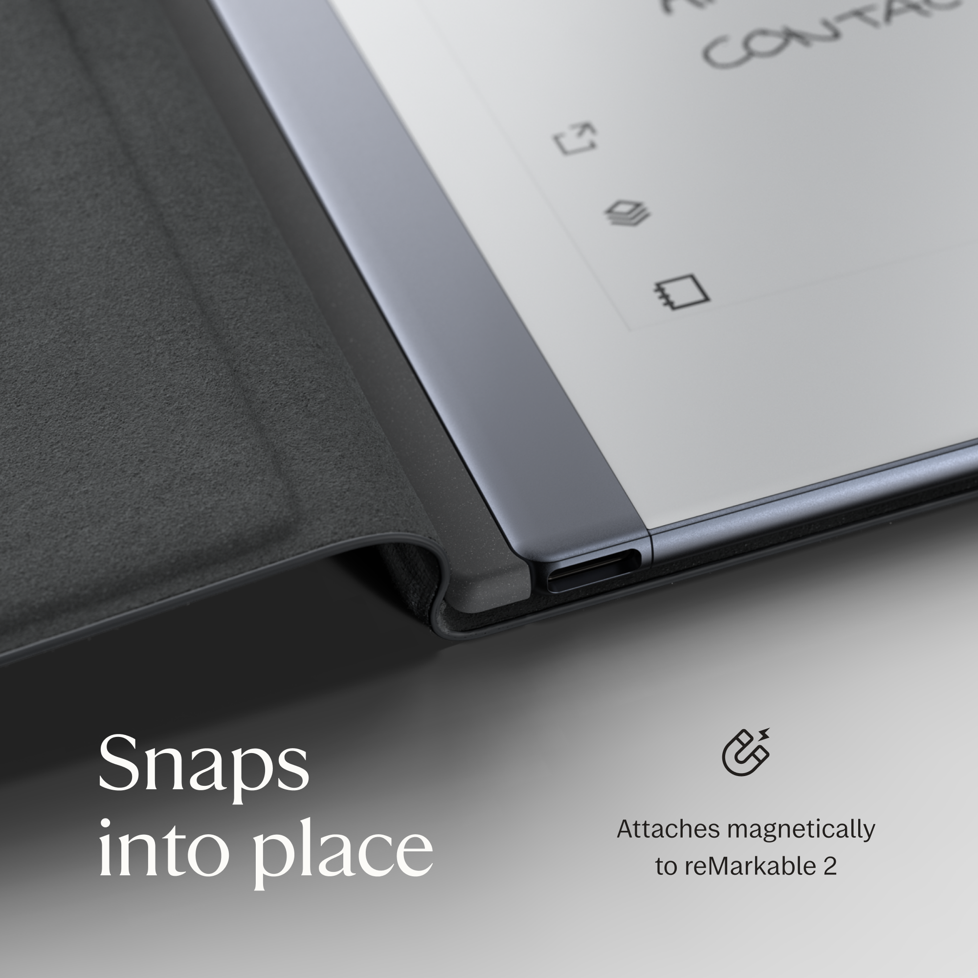 reMarkable 2 – 10.3” Paper Tablet with Marker Plus and Polymer Weave Book Folio – Gray
