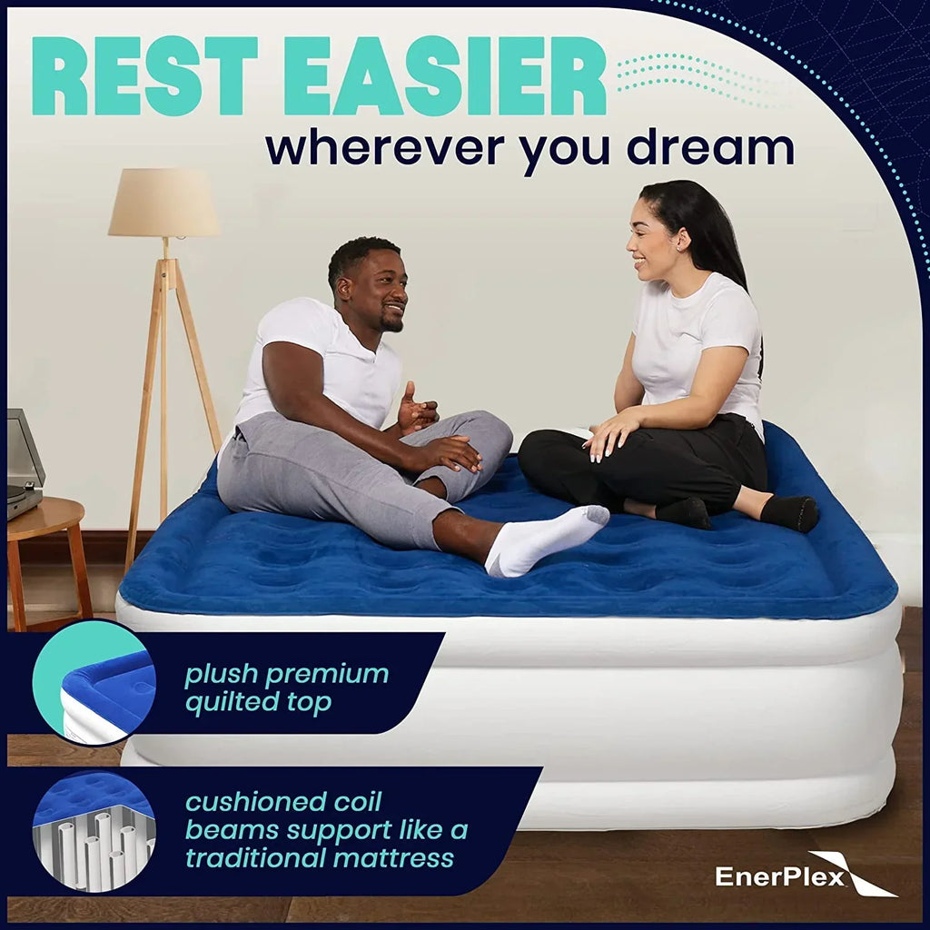 EnerPlex Double Height Inflatable Mattress for Camping, Home & Portable Travel 13 Inch
