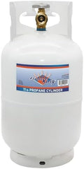 2025 Flame King YSN10LB 10LB Steel Propane Tank Cylinder with Type 1 Overflow Protection Device Valve  for Camping  Fire Pits  Heaters  Grills  Overlanding  White