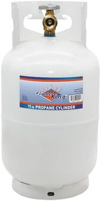2025 Flame King YSN10LB 10LB Steel Propane Tank Cylinder with Type 1 Overflow Protection Device Valve  for Camping  Fire Pits  Heaters  Grills  Overlanding  White