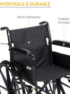 Drive Medical Silver Sport 1 Wheelchair with Full Arms and Swing Away Removable Footrest