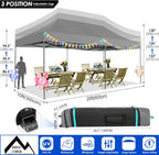 COBIZI 10x20 Heavy Duty Pop up Canopy Tent with 6 sidewalls Easy Up Commercial Outdoor Canopy Wedding Party Tents for Parties All Season Wind & Waterproof Gazebo with Roller Bag,Black(Frame Thickened)