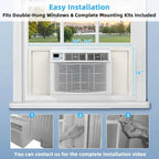 Quiet window air conditioner with 10,000 BTU, remote control, Eco mode, Energy Star certified, 3-in-1 unit with dehumidifier