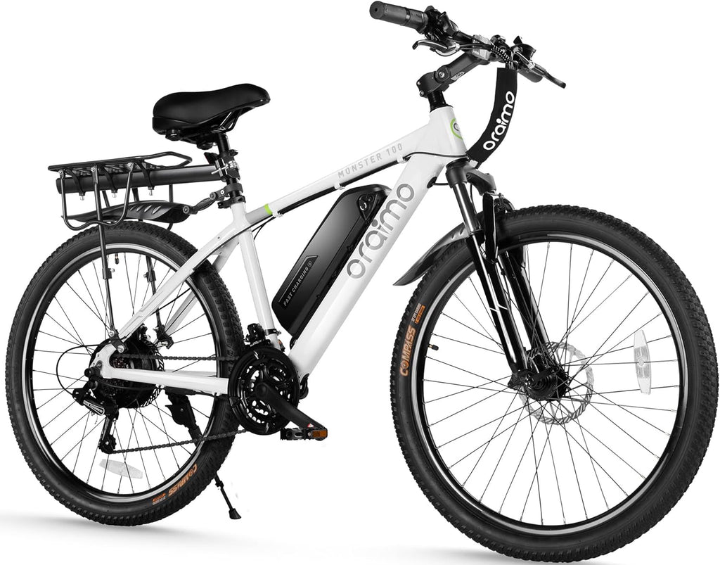 Adult Electric Bike, 350W BAFANG Motor (500W Peak), 4A 3H Fast Charging, 468Wh Li-Ion Battery, 21 Speed Gears, Air Saddle, 45 Miles 20 MPH 26" Mountain Bike Electric Bike