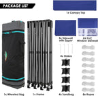 COBIZI 10x20 Heavy Duty Pop up Canopy Tent with 6 sidewalls Easy Up Commercial Outdoor Canopy Wedding Party Tents for Parties All Season Wind & Waterproof Gazebo with Roller Bag,Black(Frame Thickened)