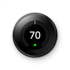 Nest 3rd Gen Learning Thermostat, Programmable Smart, Alexa Compatible, White, Wi-Fi, Energy Saving, Home Use