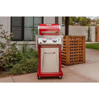 Nexgrill Deluxe 2-Burner Propane Gas Grill, Red – Stainless Steel, 28,000 BTUs, Compact Design