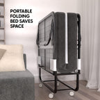 EconoHome Folding Bed with Mattress - Portable Foldable Roll Away Adult Bed for Guest