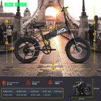 TST Electric Bike, 4.0 Fat Tire Foldable Ebike, 48V 13Ah Battery, 750W Electric Commuter Bicycle with LCD, 20" One-Step Folding Electric City Bike for Men Women, Black
