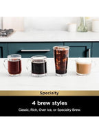 Ninja Pod & Grounds Specialty Single-Serve Coffee Maker, K-Cup Pod Compatible, Brews Grounds, Compact Design, Built-In Milk Frother, 56-oz. Reservoir, 6-oz. Cup to 24-oz. Mug Sizes, Black, PB051