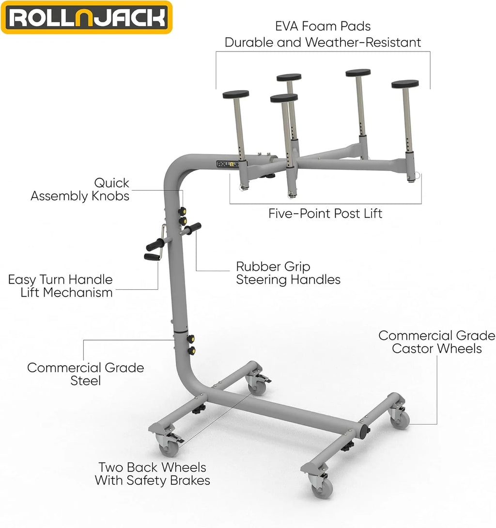 Hardtop removal jack for Jeep Wrangler, one-person system