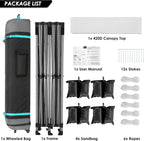 COBIZI 10x20 Heavy Duty Pop up Canopy Tent with 6 sidewalls Easy Up Commercial Outdoor Canopy Wedding Party Tents for Parties All Season Wind & Waterproof Gazebo with Roller Bag,Black(Frame Thickened)