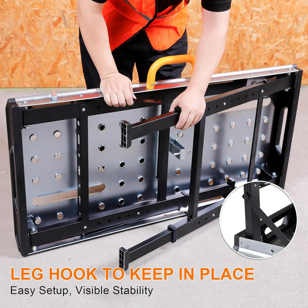 WORKESS Metal Welding Table Folding Welding Adjustable 1000 lbs