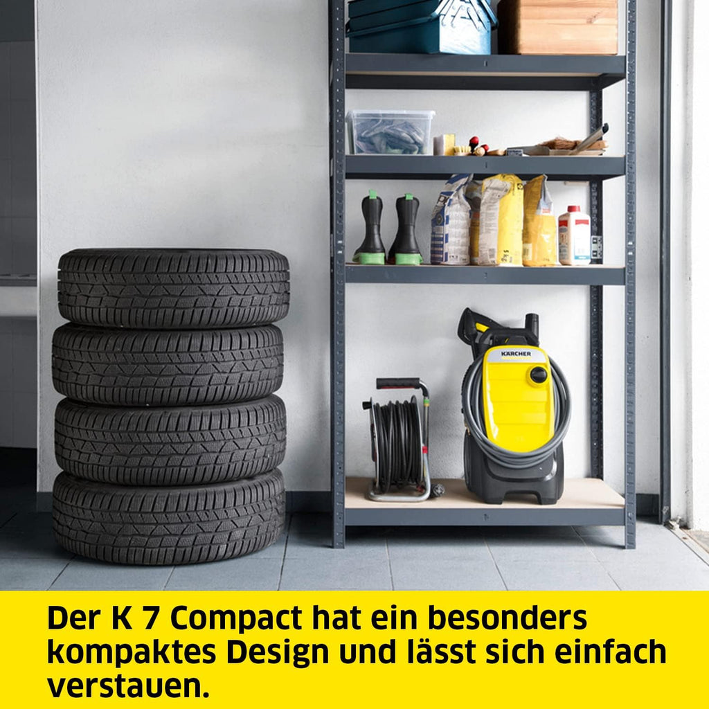 Krcher hogedrukreiniger K 7 Premium Power Home, druk: 180 bar, debiet: 600 l/h, oppervlaktecapaciteit: 60 m/h, vermogen: 3.000 W, slanghaspel, met pistool, vuilvreter, spuitlans