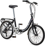 Schwinn Loop 7-Speed Folding Bike, 20′′ Wheels, Step-Through Frame, Rear Cargo Rack, Lightweight for Adults