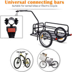 Aosom Foldable Bike Cargo Trailer, 80lbs Capacity, 16′′ Wheels, Black, with Hitch