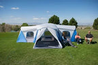 Family cabin tent for 16 people with 3 rooms and 3 entrances