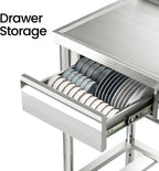YORKING Stainless Steel Utility Sink, Free Standing Single Bowl Kitchen Sink