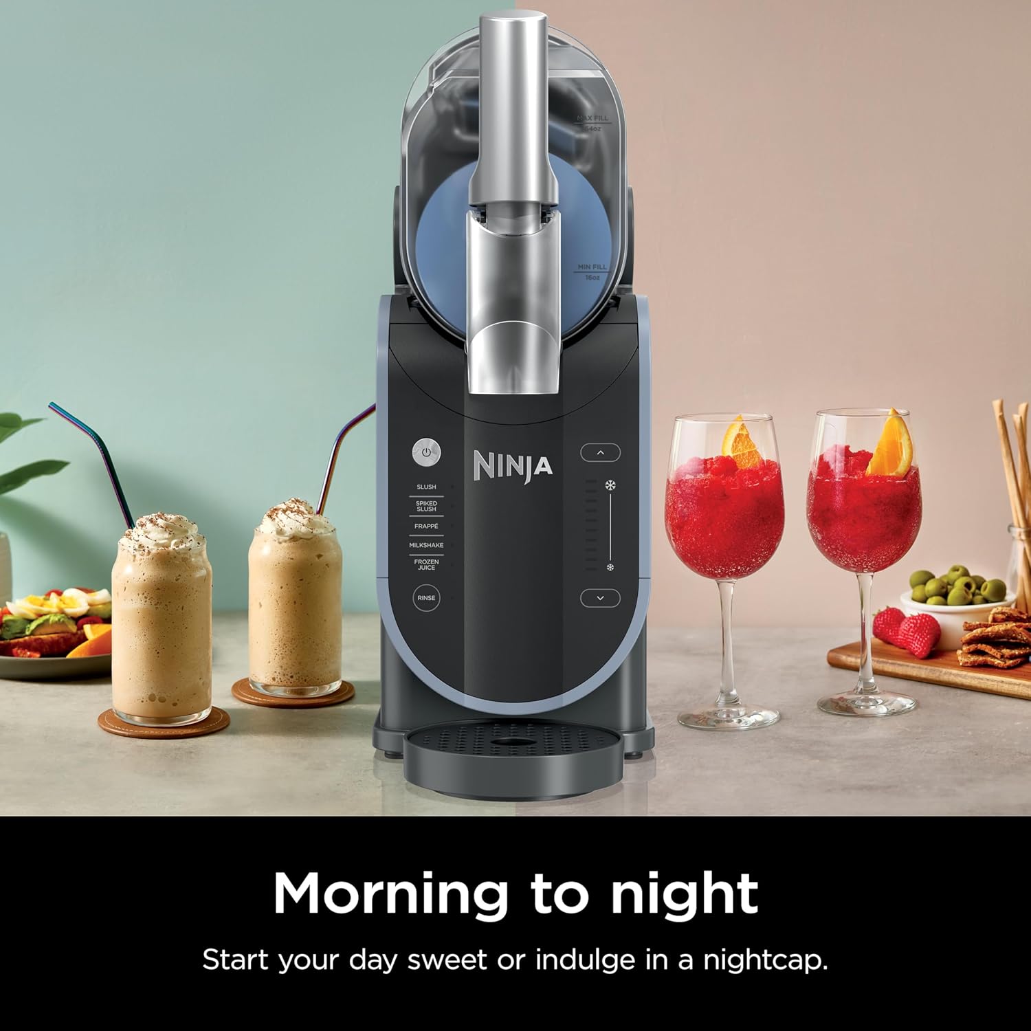 Ninja SLUSHi with RapidChill Technology, 88 oz. Frozen Drink & Slushie Machine, 5 Preset Programs, Margaritas, Frapps More, Premium Accents, Black, FS301