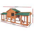 Large Wooden Pet Hutch, Waterproof, Eco-Friendly, i.Pet