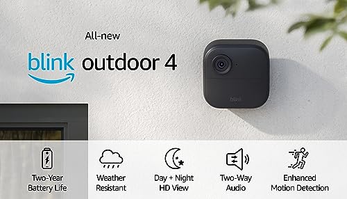 Blink Outdoor 4 Smart Security Camera (4th Gen) – Wire-Free, 1080p HD, 2-Year Battery, Night Vision, Alexa Compatible, 3-Pack