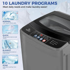 Nictemaw Portable Washing Machine, 20Lbs Capacity Full-Automatic Portable Washer Machine, 2.8Cu.ft Washer and Dryer Combo with Drain Pump, 10 Programs & 8 Water Levels for Apartment, Dorms, RV