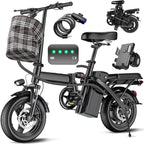 Electric bicycle for adults and teenagers, foldable e-bike for commuters and city use, foldable e-bike motor 48V 24MPH