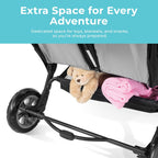 Compass Quad 4 Seat Stroller | 4-Seat Stroller for Daycare | Oversized UV Blocking Canopy | 5-Point Harness | Easy Loading | Storage Bucket | Teal